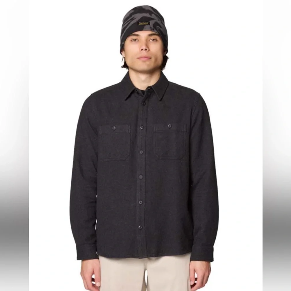 Mountain Hardware Gray Plusher Men’s Long Sleeve Soft Flannel Shirt L - Picture 1 of 7